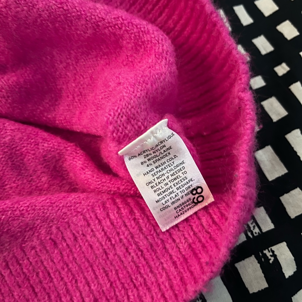 Colourblock Pink and Orange Crew Neck Sweater - Picture 4 of 5